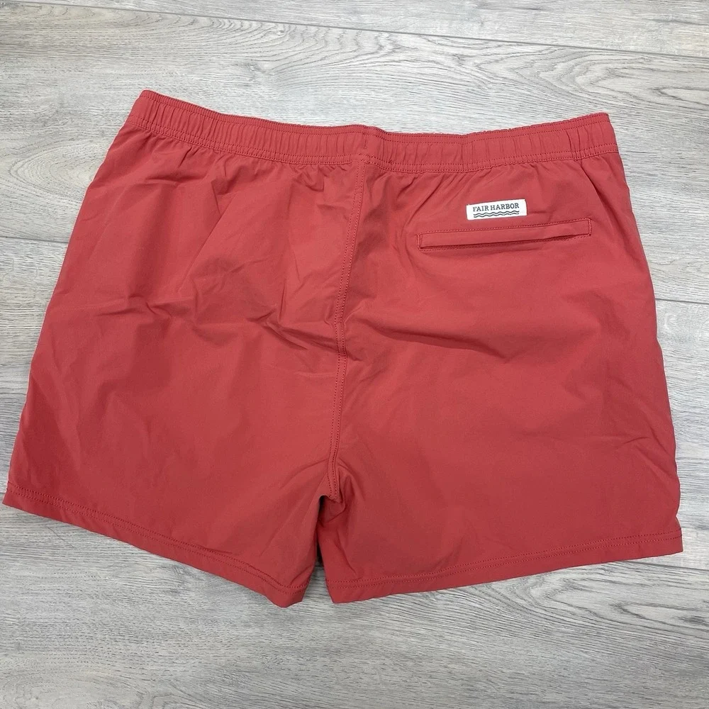 Fair Harbor Red Beach Swim Trunks Men's Sz XXL Tropical Beach Resort Flora
